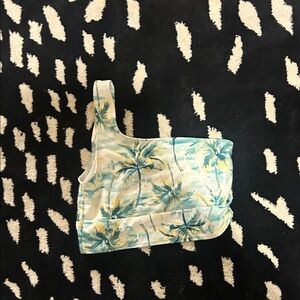 Old Navy Palm Print Crop Top - Blue and Green